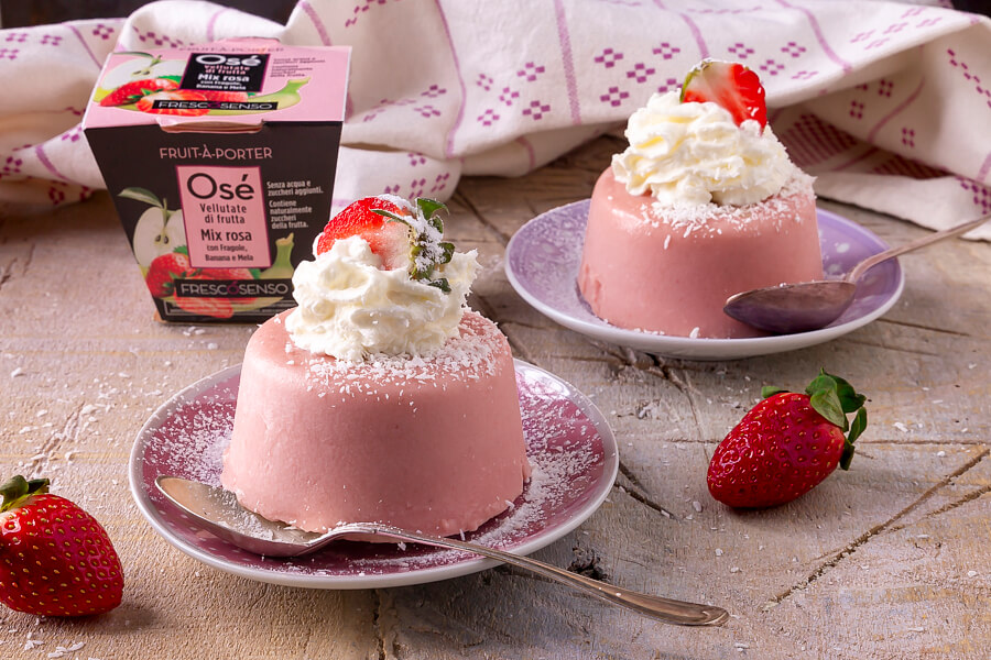 Budino alla fragola e cocco