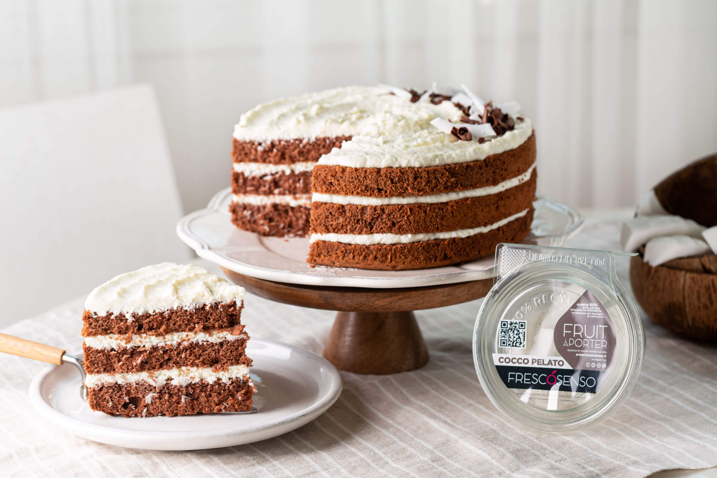 Torta al cioccolato con crema di cocco
