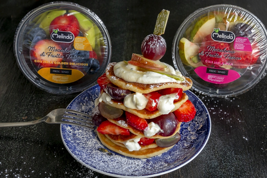 Pancakes mela e pera con crema al mascarpone e vaniglia