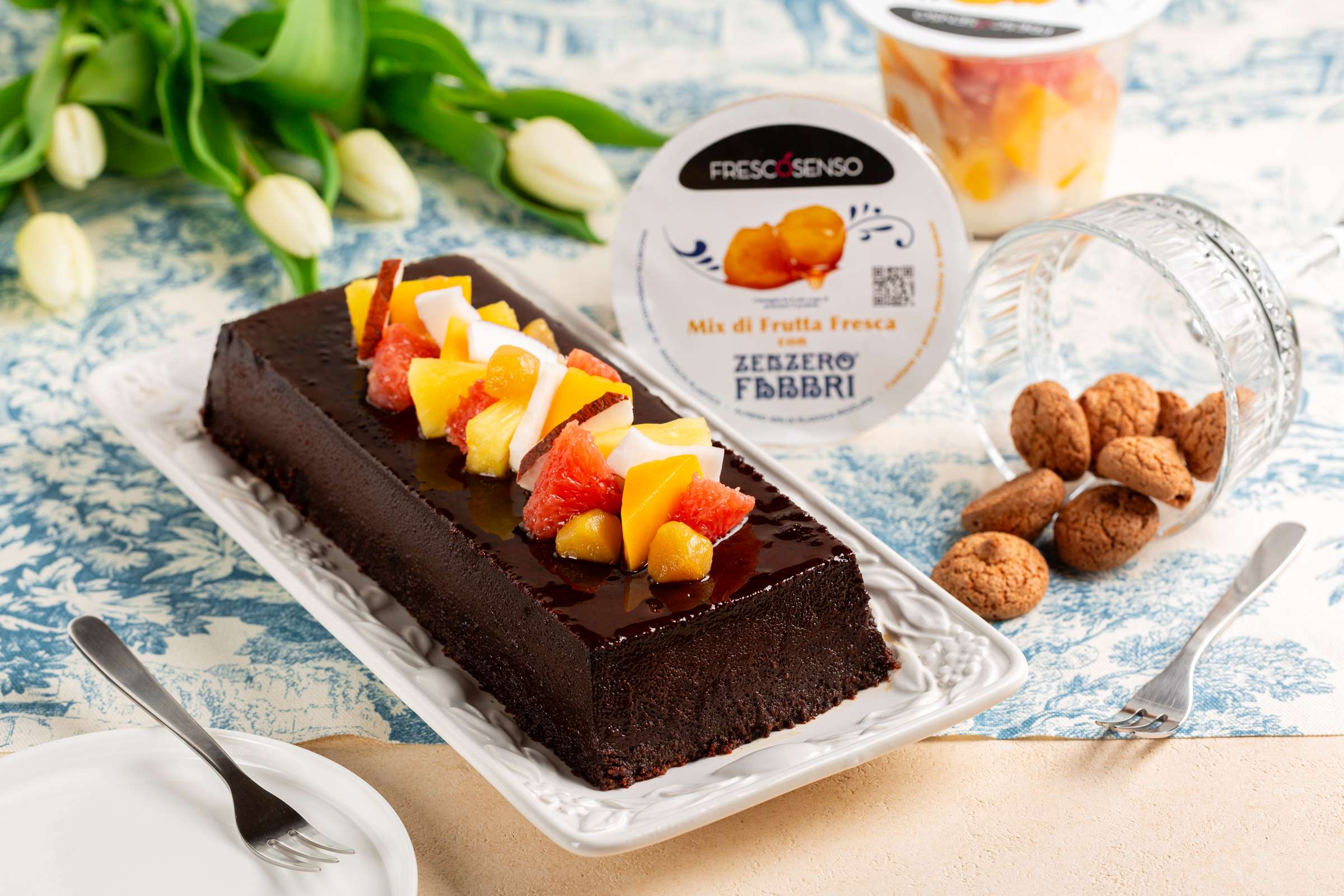 Bonet con mix di frutta fresca estiva e zenzero